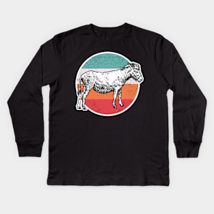 Vintage Retro Donkey Kids Long Sleeve T-Shirt